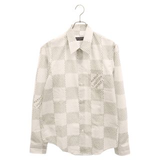 ルイヴィトン(LOUIS VUITTON)のLOUIS VUITTON ルイヴィトン 24SS ダミエ ロングスリーブ クラシックコットン 長袖シャツ ホワイト/グレー RM241 HQT HQS81W(シャツ)