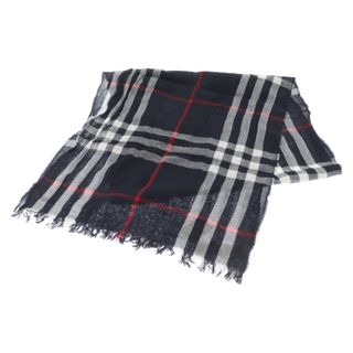 バーバリー(BURBERRY)のBURBERRY バーバリー バーバリーチェック ウール カシミヤ混 ストール マフラー 3828274 ネイビー(ストール)