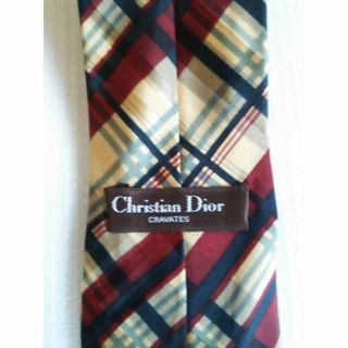 クリスチャンディオール(Christian Dior)のChristian Dior　プリントチェック柄　ネクタイ(ネクタイ)