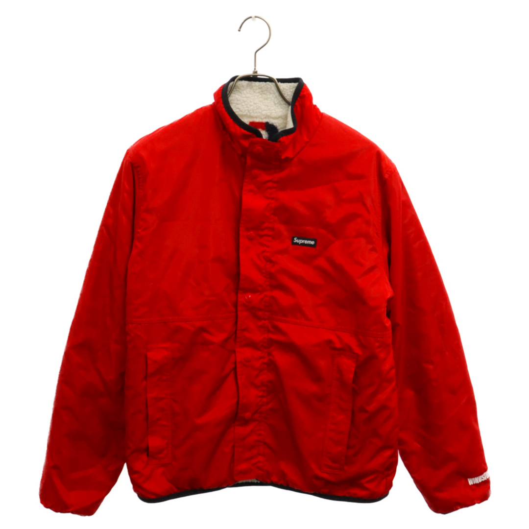 Supreme(シュプリーム)のSUPREME シュプリーム 18AW Reversible Logo Fleece Jacket リバーシブル 総柄ロゴ フリースジャケット レッド メンズのジャケット/アウター(フライトジャケット)の商品写真