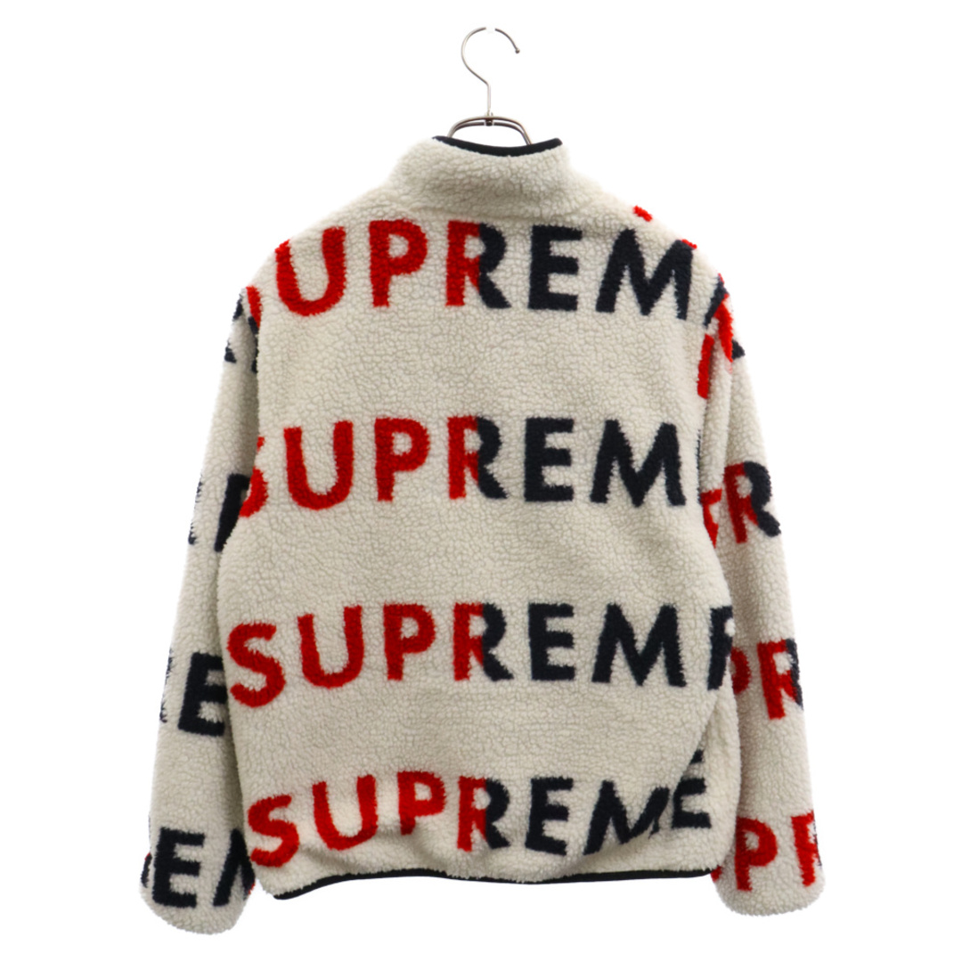 Supreme(シュプリーム)のSUPREME シュプリーム 18AW Reversible Logo Fleece Jacket リバーシブル 総柄ロゴ フリースジャケット レッド メンズのジャケット/アウター(フライトジャケット)の商品写真