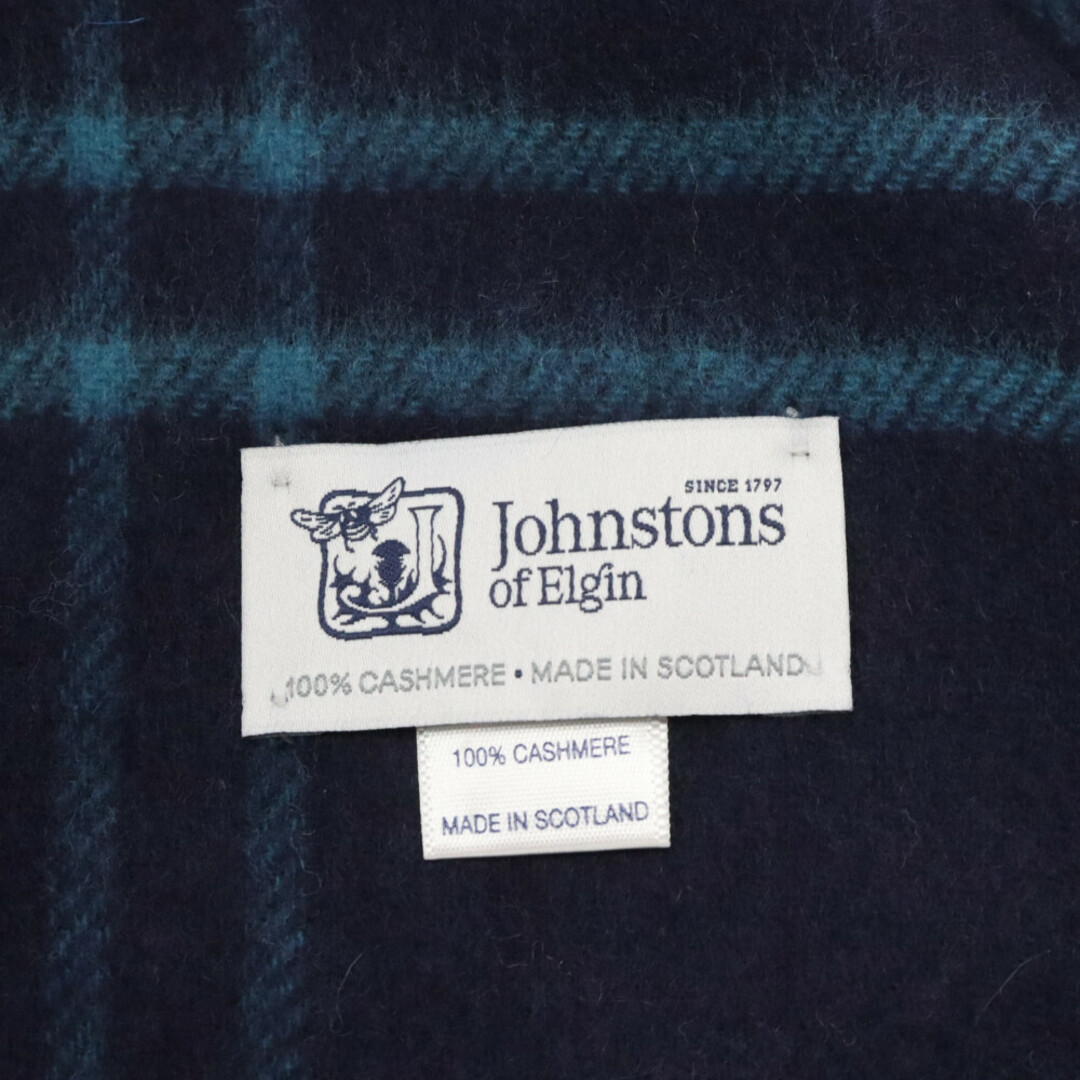 Johnstons Of Elgin ジョンストンズ オブ エルガン タータンチェック カシミヤ マフラー ストール グレー/ブルー メンズのファッション小物(マフラー)の商品写真