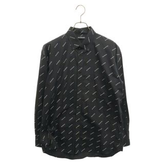 バレンシアガ(Balenciaga)のBALENCIAGA バレンシアガ 18SS All Over Logo Shirt ロゴ総柄 オーバーサイズ長袖シャツ ブラック 534333 TBL96(シャツ)