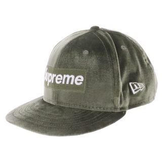 シュプリーム(Supreme)のSUPREME シュプリーム 22AW×NEW ERA Velour Box Logo New Era Cap ニューエラ ベロア ボックスロゴ キャップ 帽子 カーキ(キャップ)