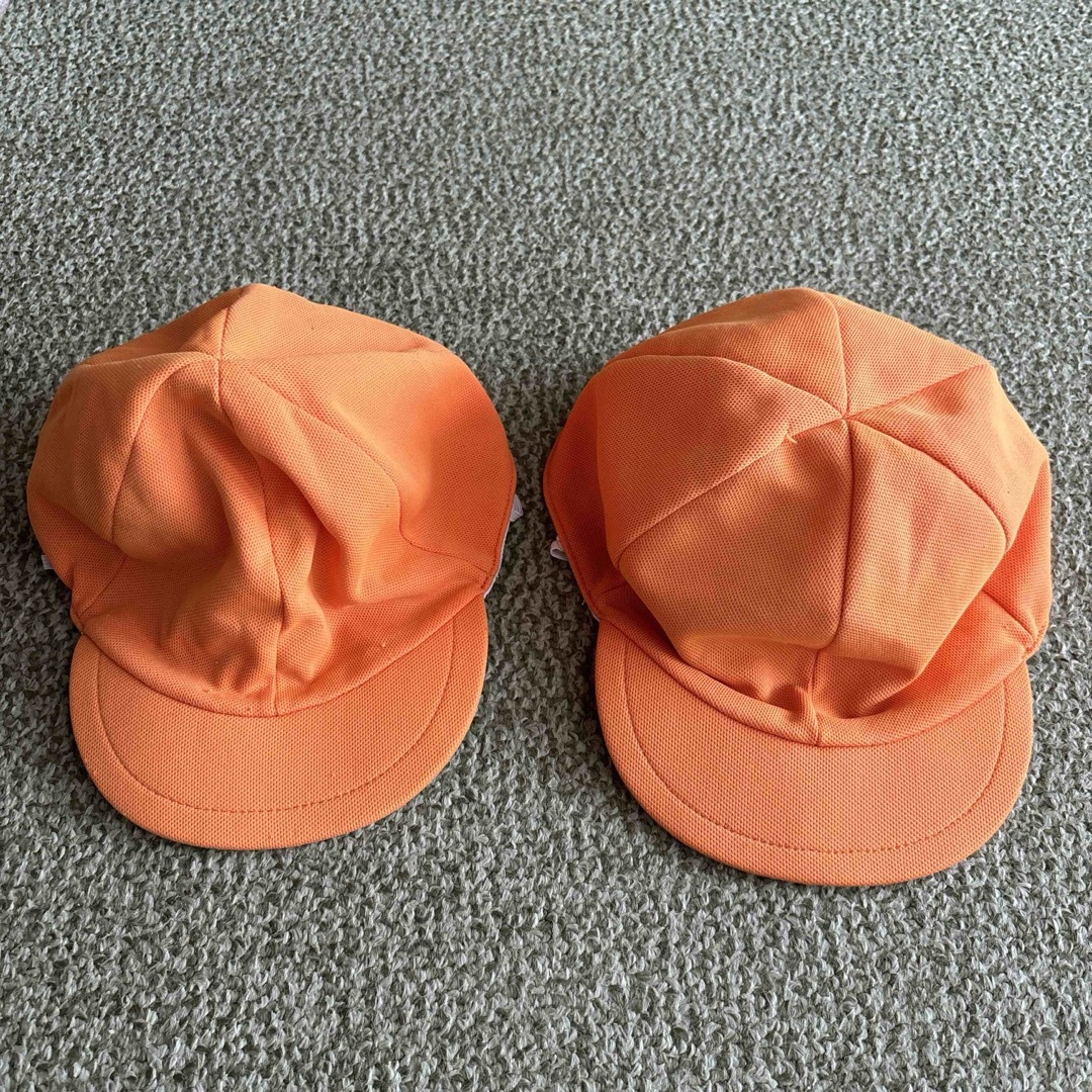 保育園　幼稚園　カラー帽子　2個セット　オレンジ キッズ/ベビー/マタニティのこども用ファッション小物(帽子)の商品写真