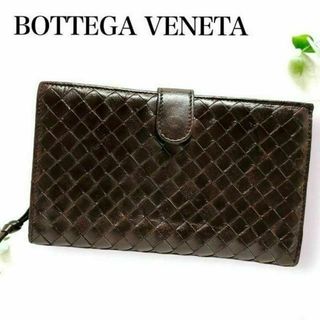 Bottega Veneta - 美品✨ボッテガヴェネタ イントレチャート 折り財布 ウォレット コインケース 茶