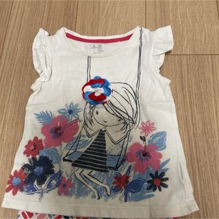 ベビーギャップ(babyGAP)のbaby gap 100 半袖肩フリルTシャツ(Tシャツ/カットソー)