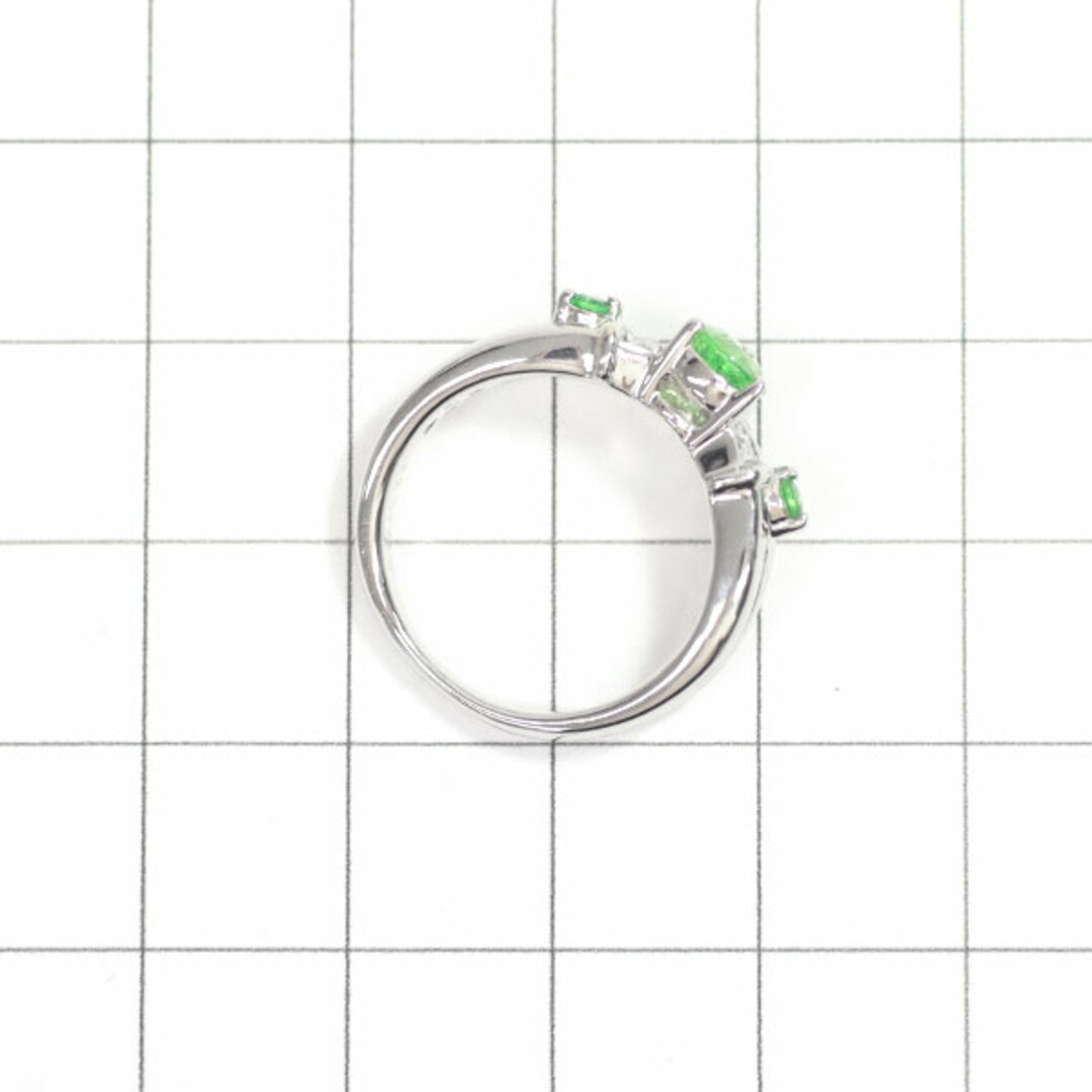 K18WG ミントガーネット グリーンガーネット ダイヤモンド リング 0.77ct G0.05ct D0.02ct レディースのアクセサリー(リング(指輪))の商品写真