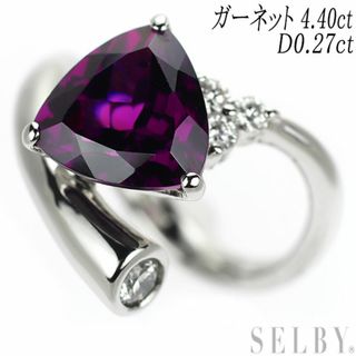 Pt900 トリリアント ガーネット ダイヤモンド リング 4.40ct D0.27ct(リング(指輪))