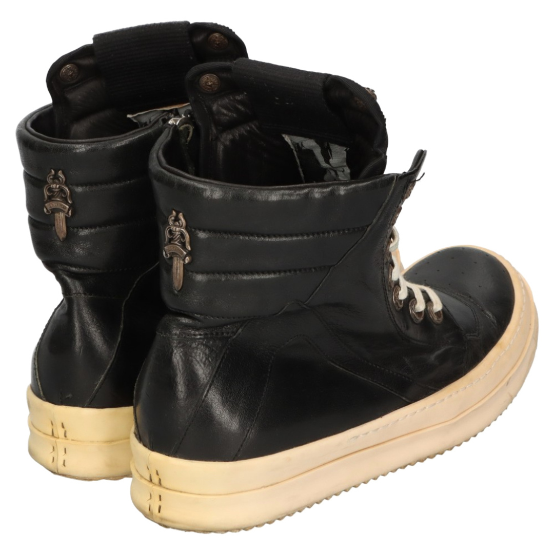 Chrome Hearts(クロムハーツ)のCHROME HEARTS クロムハーツ ×Rick Owens GEOBASKET ジオバスケット CHクロス装飾レザーハイカットスニーカー ブラック/ホワイト メンズの靴/シューズ(スニーカー)の商品写真