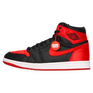 ナイキ(NIKE)のNIKE ナイキ WMNS AIR JORDAN 1 RETRO HIGH OG Satin Bred FD4810-061 ウィメンズ エアジョーダン1 サテンブレッド ハイカットスニーカー US11/28cm ブラック/レッド(スニーカー)