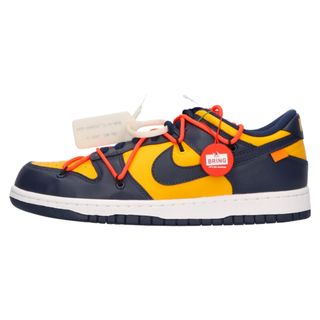 ナイキ(NIKE)のNIKE ナイキ ×OFF-WHITE DUNK LOW CT0856‐700 オフホワイト ダンク ローカットスニーカー ミシガン ネイビー/イエロー US8.5/26.5cm(スニーカー)