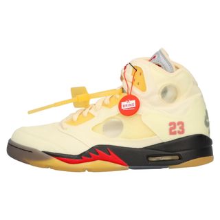 ナイキ(NIKE)のNIKE ナイキ ×OFF-WHITE AIR JORDAN 5 RETRO SP SAIL DH8565-100 オフホワイト エアジョーダン5 ハイカットスニーカー US8.5/26.5cm イエロー(スニーカー)