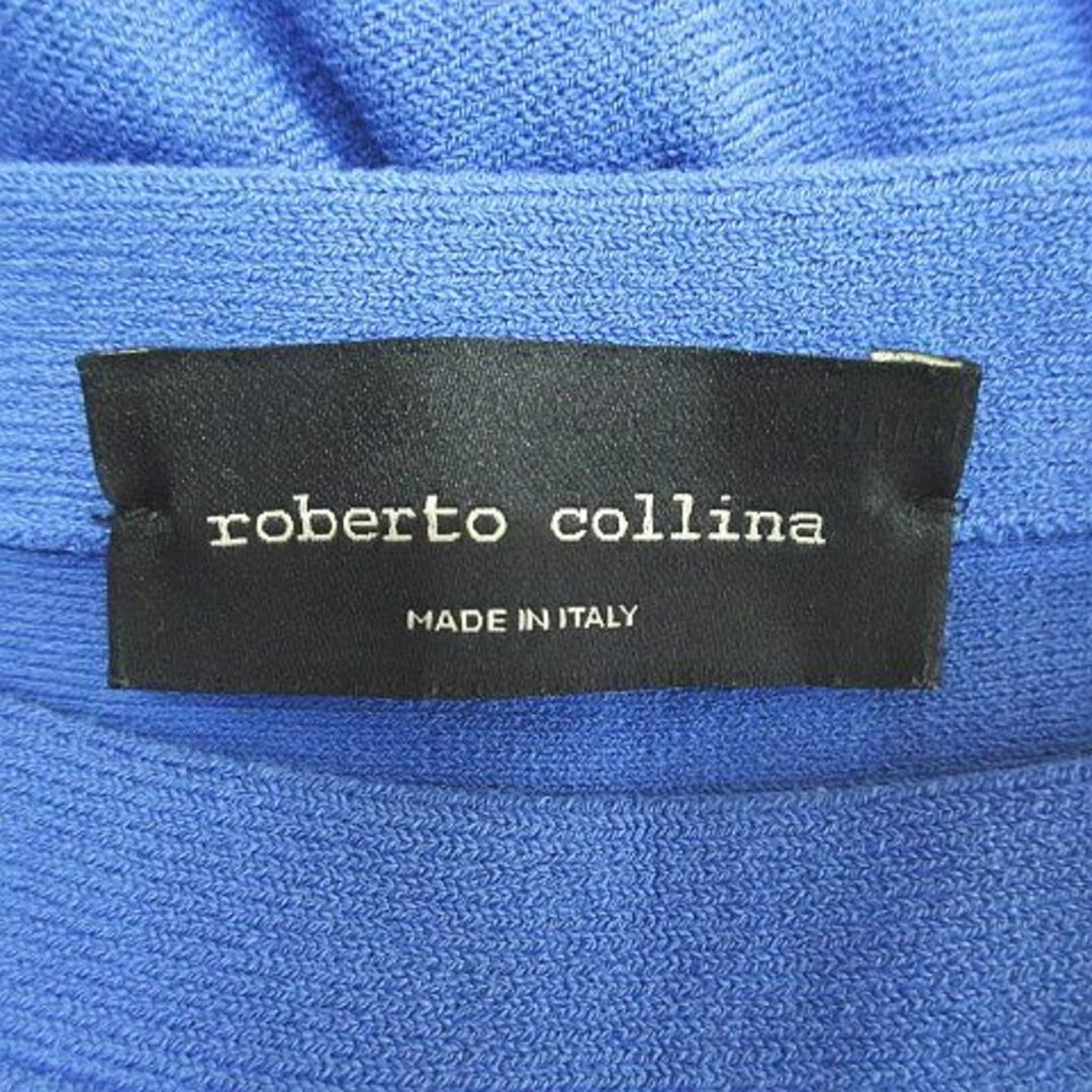 ROBERTO COLLINA(ロベルトコリーナ)のロベルトコリーナ 半袖 ニット カットソー フレア 青 ブルー イタリア製 無地 レディースのトップス(カットソー(半袖/袖なし))の商品写真