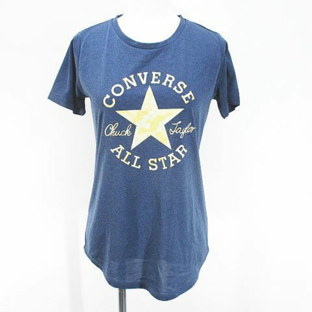 CONVERSE(コンバース)のコンバース 半袖 Tシャツ カットソー M 紺系 ネイビー ロゴ 文字 プリント レディースのトップス(カットソー(半袖/袖なし))の商品写真