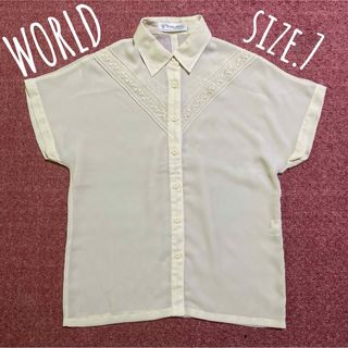 【ヴィンテージ】WORLD/ワールド☻レース 半袖ブラウス(シャツ/ブラウス(半袖/袖なし))