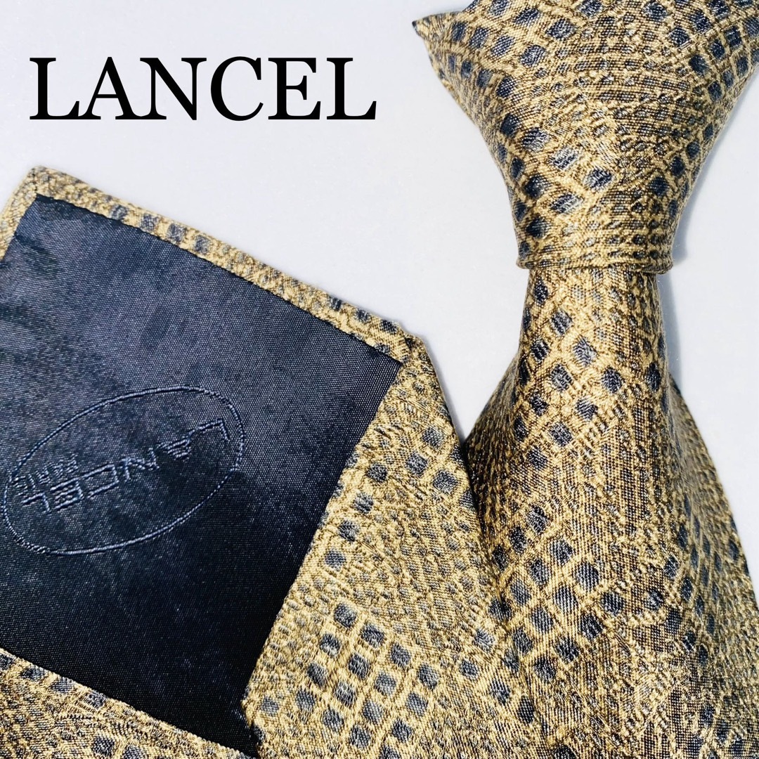 LANCEL(ランセル)のLANCEL ランセル　シルクネクタイ　高級　イタリア製　シルク100% 薄茶色 メンズのファッション小物(ネクタイ)の商品写真