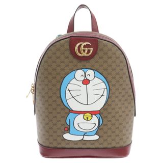 グッチ(Gucci)のGUCCI グッチ ×ドラえもん GGスプリーム スモールバックパック ブラウン/レッド 647816 493075(バッグパック/リュック)