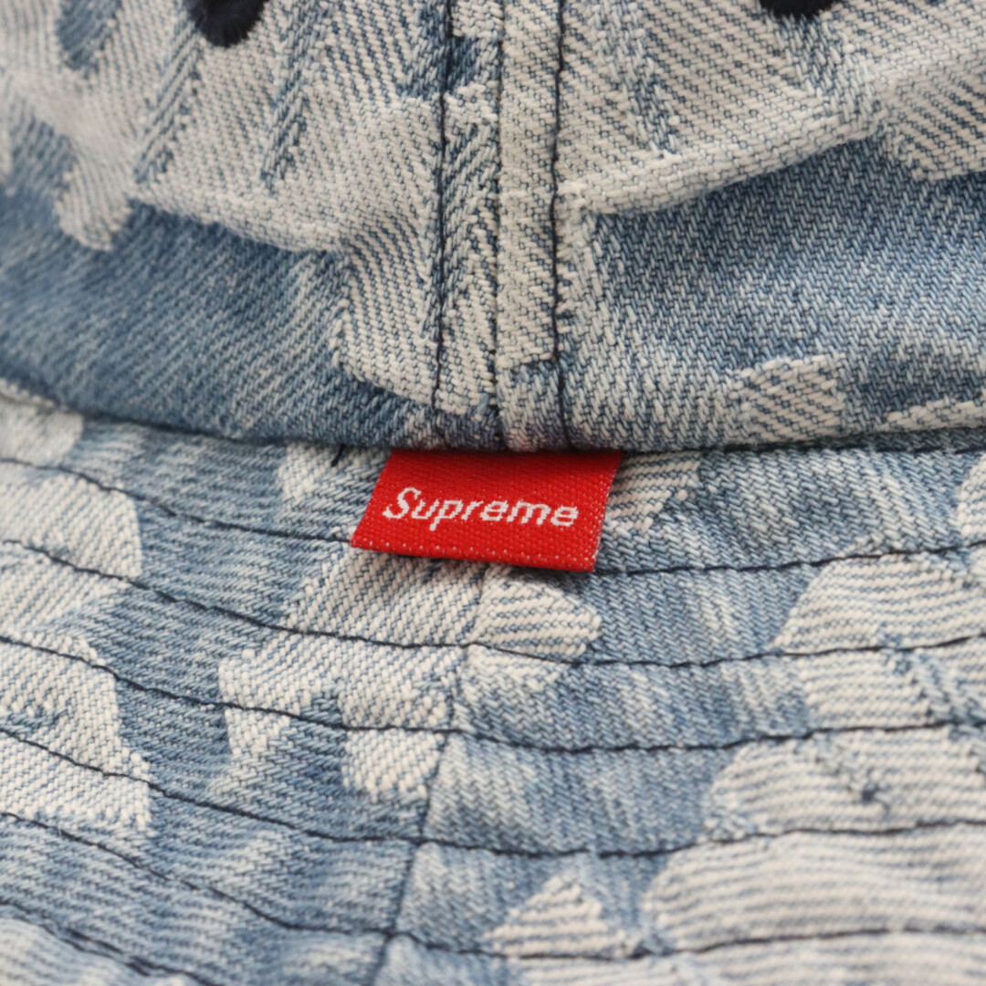 Supreme(シュプリーム)のSUPREME シュプリーム 22SS Fat Tip Jacquard Denim Crusher ジャガード デニム バケットハット 帽子 インディゴ メンズの帽子(ハット)の商品写真