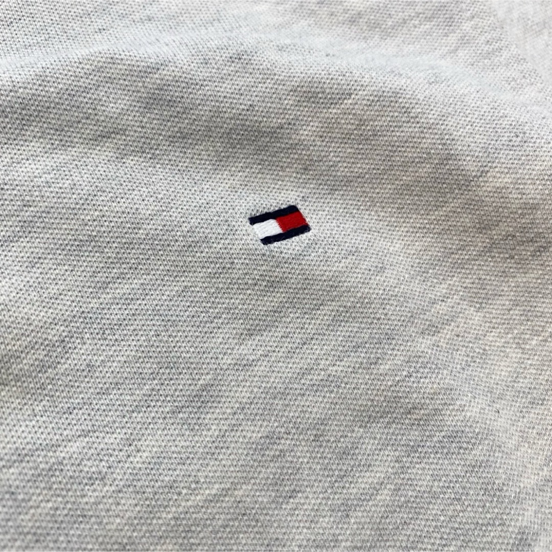 TOMMY HILFIGER(トミーヒルフィガー)のA254★トミーヒルフィガー SLIM FIT★グレー灰色 ロゴ刺繍 ポロシャツ メンズのトップス(ポロシャツ)の商品写真