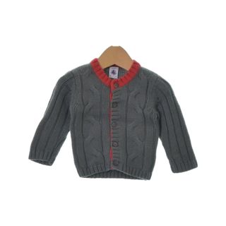 プチバトー(PETIT BATEAU)のPETIT BATEAU プチバトー ニット 70 グレーx赤 【古着】【中古】(ニット)