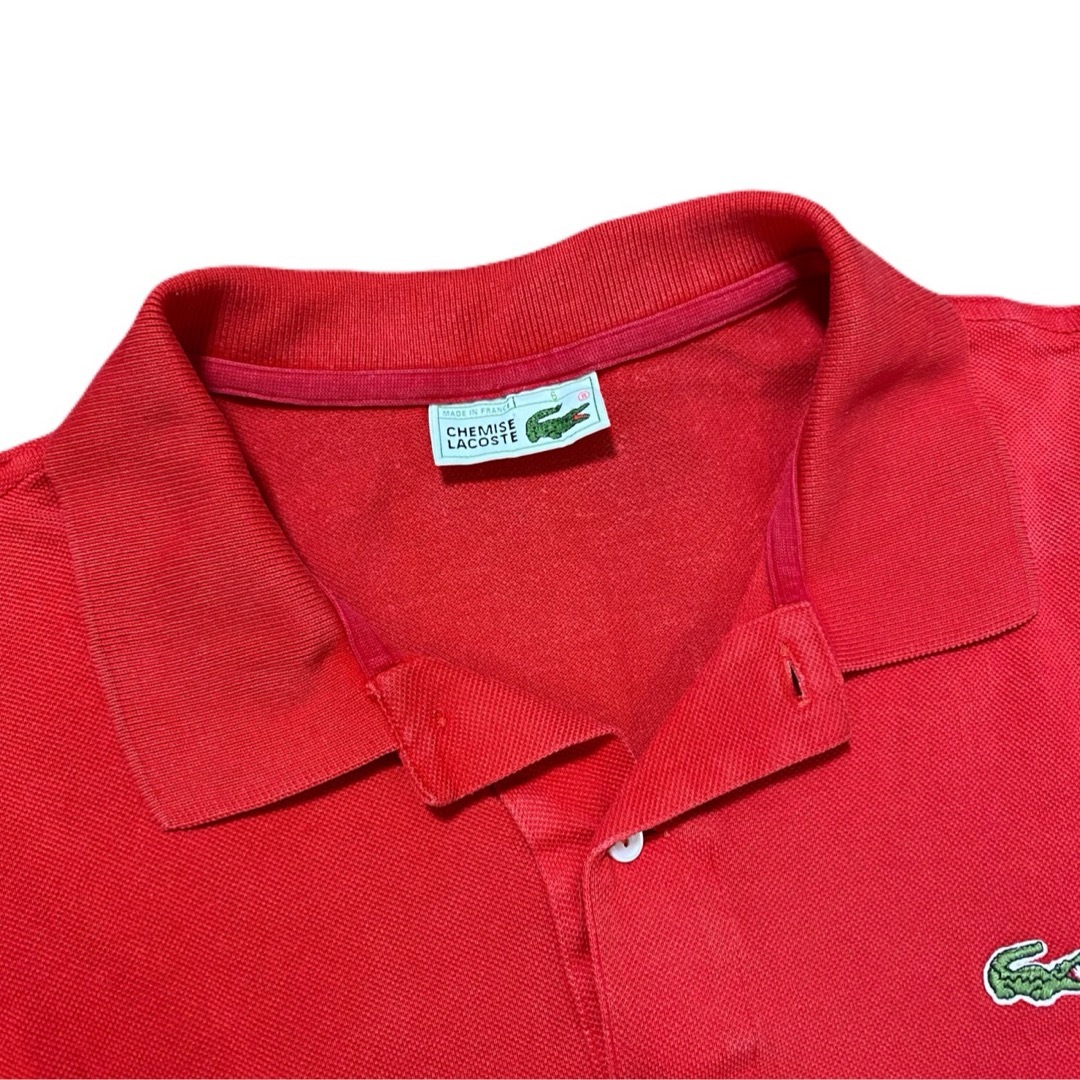 LACOSTE(ラコステ)の259★シュミーズ ラコステ★80s レッド赤色 ワニ刺繍 フレラコ ポロシャツ メンズのトップス(ポロシャツ)の商品写真