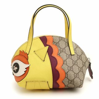 グッチ(Gucci)のグッチ チルドレンズ owl アウル フクロウ GGスプリームキャンバス レザー ハンドバッグ ベージュ イエロー パープル オレンジ 黄 紫 シルバー金具 477446 GUCCI（新品・未使用品）(ハンドバッグ)