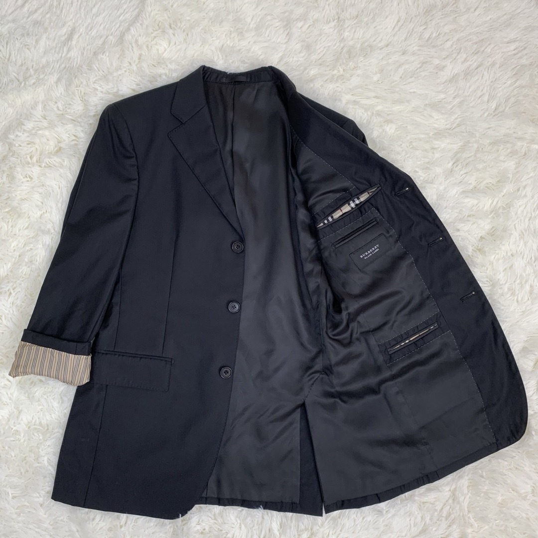 BURBERRY BLACK LABEL(バーバリーブラックレーベル)の【美品】 バーバリー スーツ ジャケット 無地 M ノバチェック 上着 替え メンズのスーツ(スーツジャケット)の商品写真