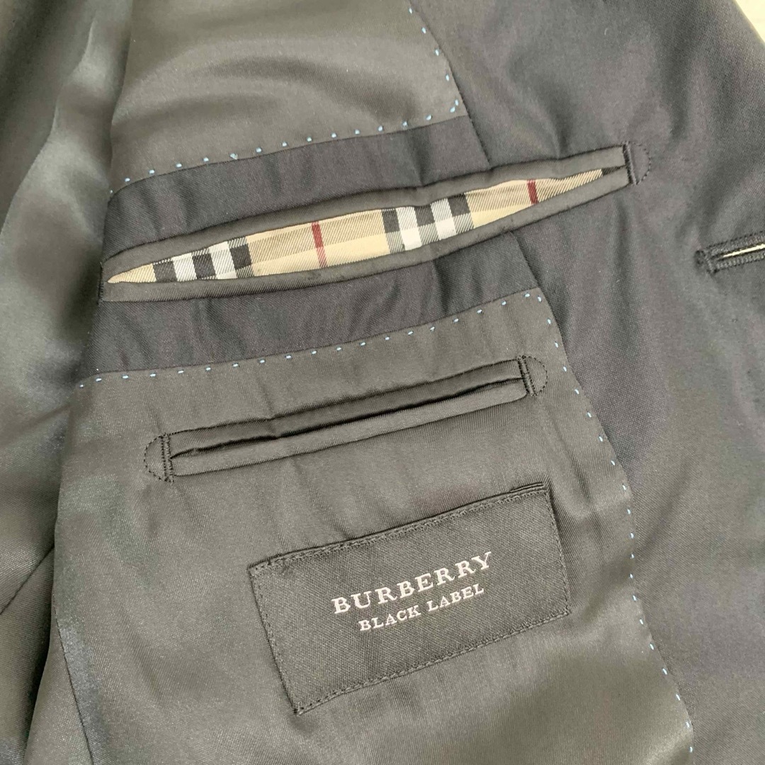 BURBERRY BLACK LABEL(バーバリーブラックレーベル)の【美品】 バーバリー スーツ ジャケット 無地 M ノバチェック 上着 替え メンズのスーツ(スーツジャケット)の商品写真