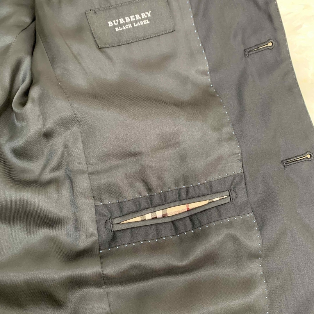 BURBERRY BLACK LABEL(バーバリーブラックレーベル)の【美品】 バーバリー スーツ ジャケット 無地 M ノバチェック 上着 替え メンズのスーツ(スーツジャケット)の商品写真