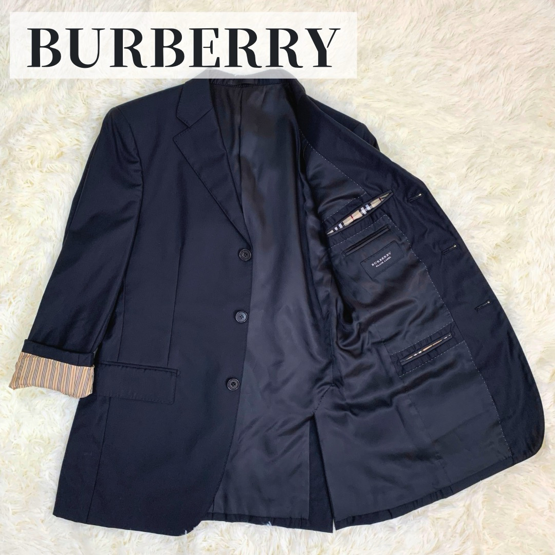 BURBERRY BLACK LABEL(バーバリーブラックレーベル)の【美品】 バーバリー スーツ ジャケット 無地 M ノバチェック 上着 替え メンズのスーツ(スーツジャケット)の商品写真