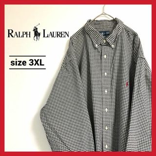 ラルフローレン(Ralph Lauren)の90s 古着 ラルフローレン BDシャツ チェックシャツ 刺繍ロゴ 3XL (シャツ)