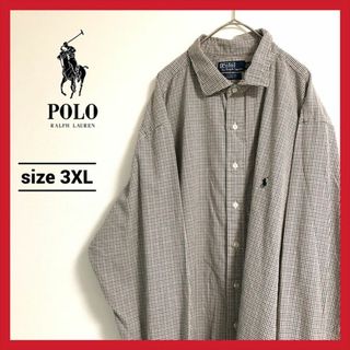 ポロラルフローレン(POLO RALPH LAUREN)の90s 古着 ポロラルフローレン 長袖シャツ チェックシャツ 3XL (シャツ)