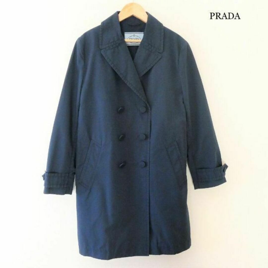 PRADA(プラダ)の良品 プラダ ロング丈 ダブルブレスト チェスターコート ロングコート レディースのジャケット/アウター(チェスターコート)の商品写真