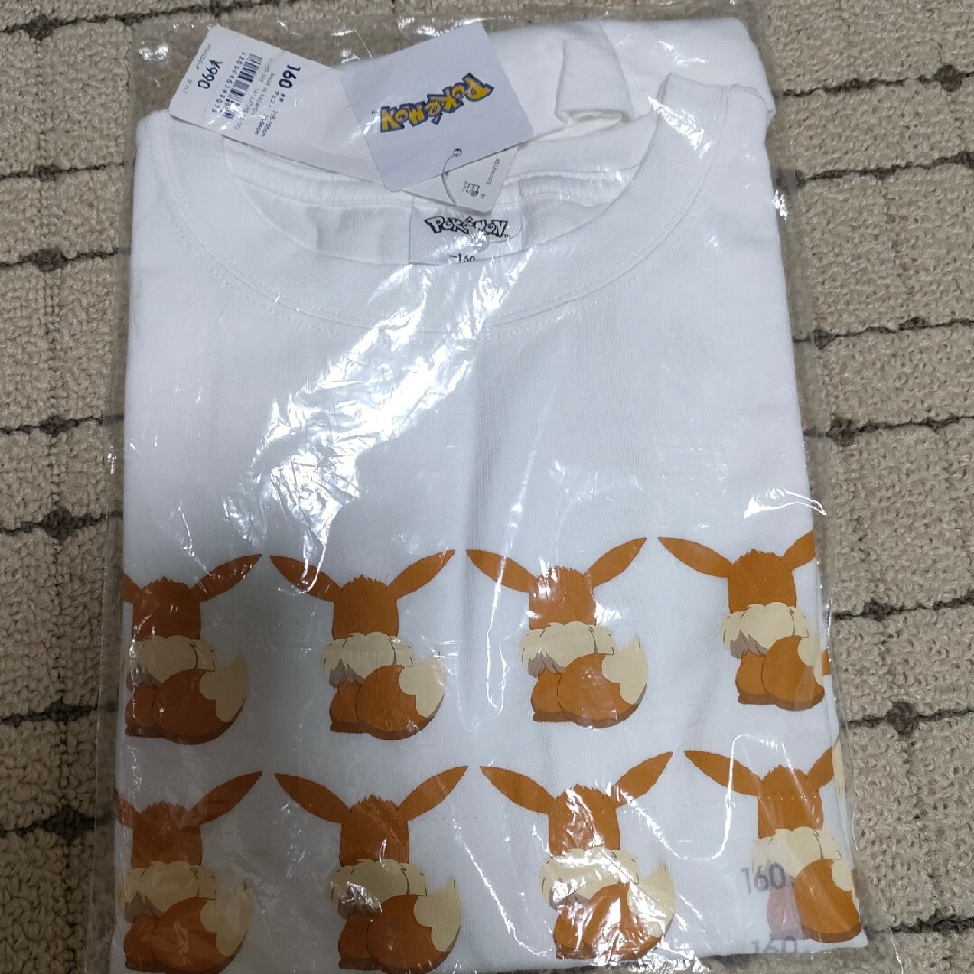 GU(ジーユー)の新品　GU　ジーユー ポケモン　イーブイ　Tシャツ　半袖　160 キッズ キッズ/ベビー/マタニティのキッズ服男の子用(90cm~)(Tシャツ/カットソー)の商品写真