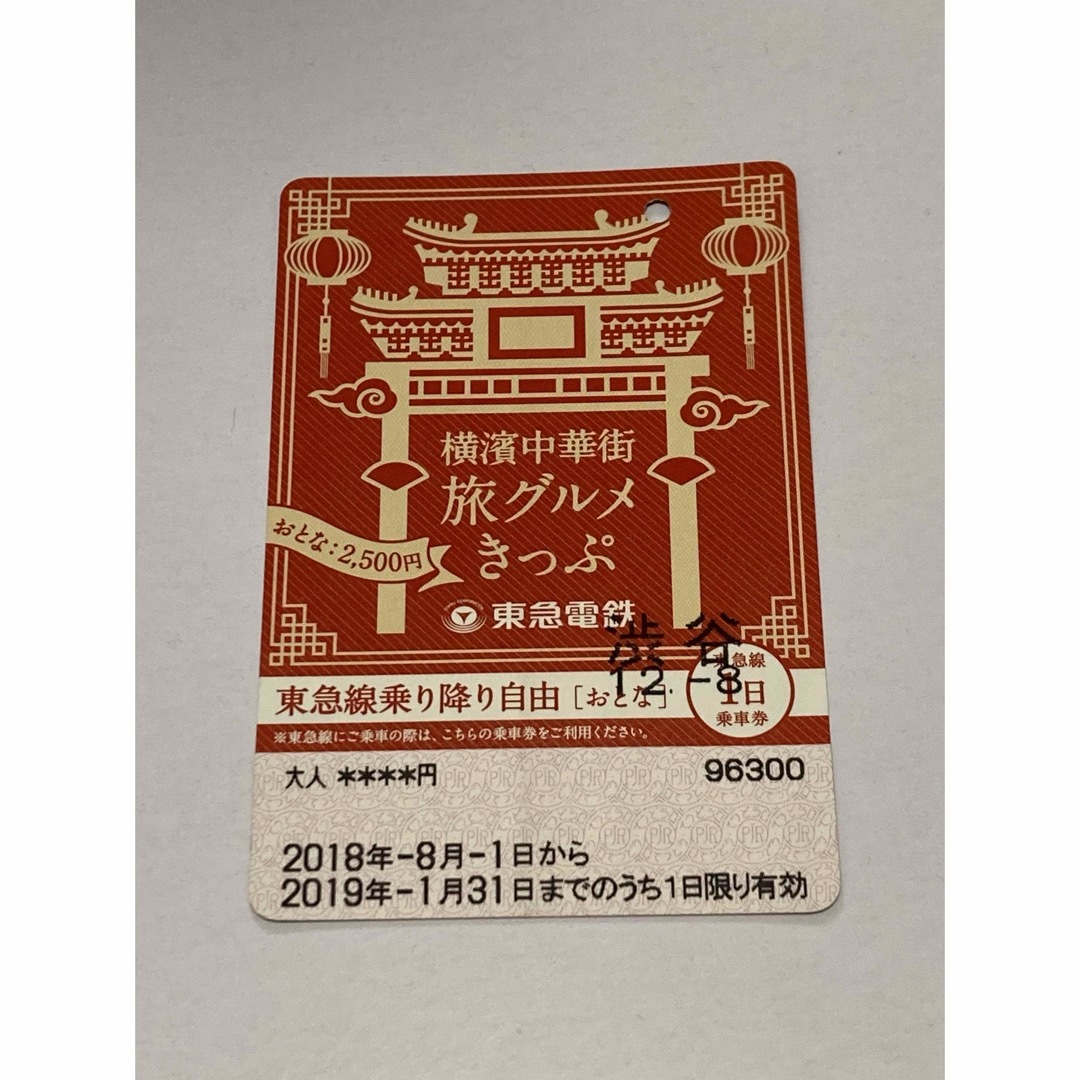 横浜中華街旅グルメきっぷ　使用済　1枚 チケットの乗車券/交通券(鉄道乗車券)の商品写真