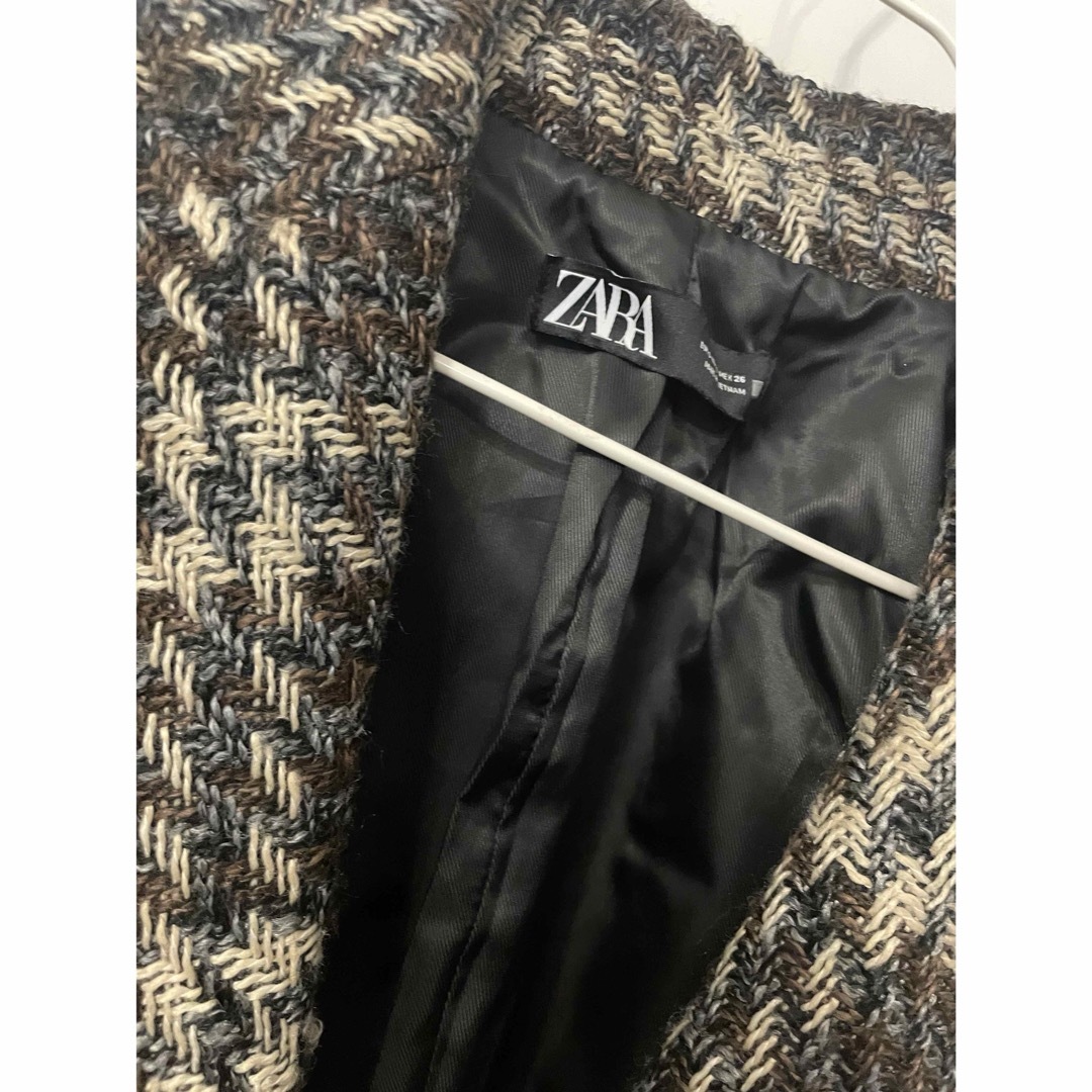 ZARA(ザラ)のZARA 2022 ツイードジャケット ツイード ブレザー チェック柄 メンズのジャケット/アウター(テーラードジャケット)の商品写真