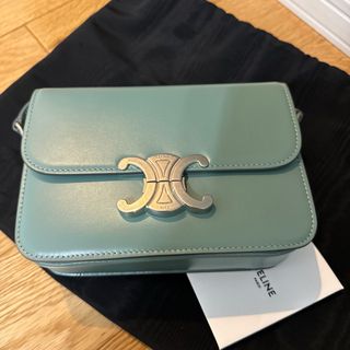 セリーヌ(celine)のセリーヌ ティーン　トリオンフ　ショルダーバッグ　カーフスキン グリーン(ショルダーバッグ)