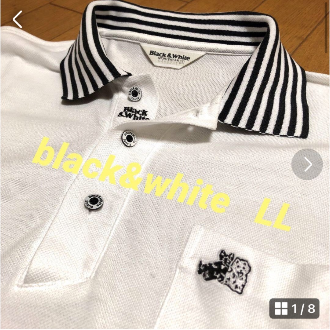 Black & White Sportswear(ブラックアンドホワイトスポーツウェア)のBLACK &White ブラックアンドホワイト　半袖ポロシャツ　 LL スポーツ/アウトドアのゴルフ(ウエア)の商品写真