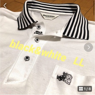 BLACK &White ブラックアンドホワイト　半袖ポロシャツ　 LL