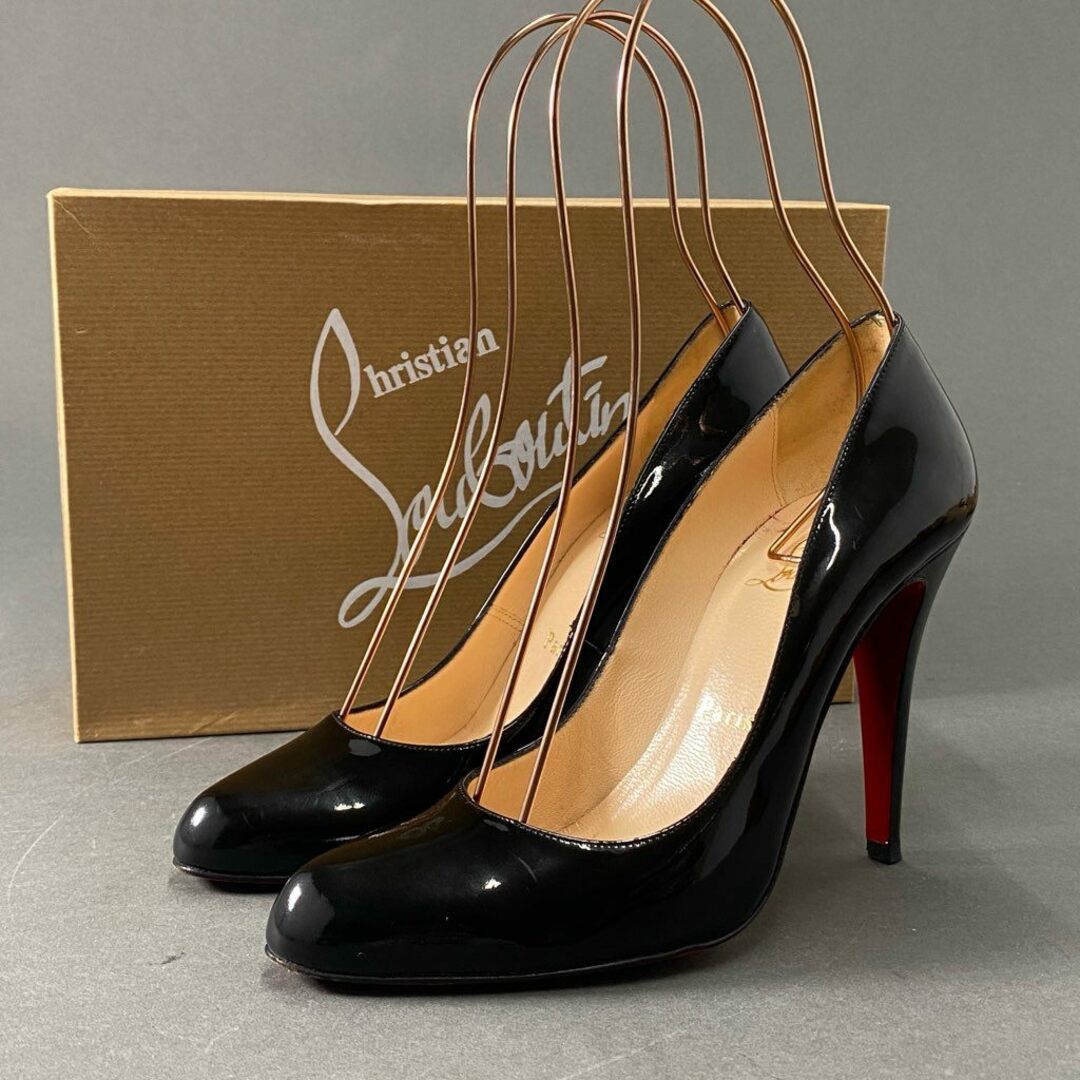 Christian Louboutin(クリスチャンルブタン)の10d21 Christian Louboutin クリスチャンルブタン DECOLLETE 868 パンプス 37 ブラック パテントレザー レディース レディースの靴/シューズ(ハイヒール/パンプス)の商品写真