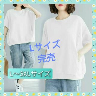 華奢見せ　ラウンドネック　着心地サラサラ　シンプルで綺麗　ポケット付　新品未使用(Tシャツ(半袖/袖なし))