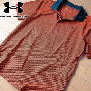アンダーアーマー(UNDER ARMOUR)の超美品 L アンダーアーマー メンズ 半袖ポロシャツ オレンジ(ポロシャツ)