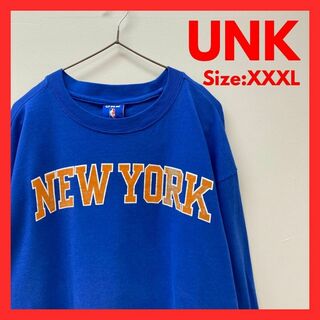 【美品】古着　UNK ニューヨーク　ニックス　ロンT ブルー　メンズ　2XL(Tシャツ/カットソー(七分/長袖))