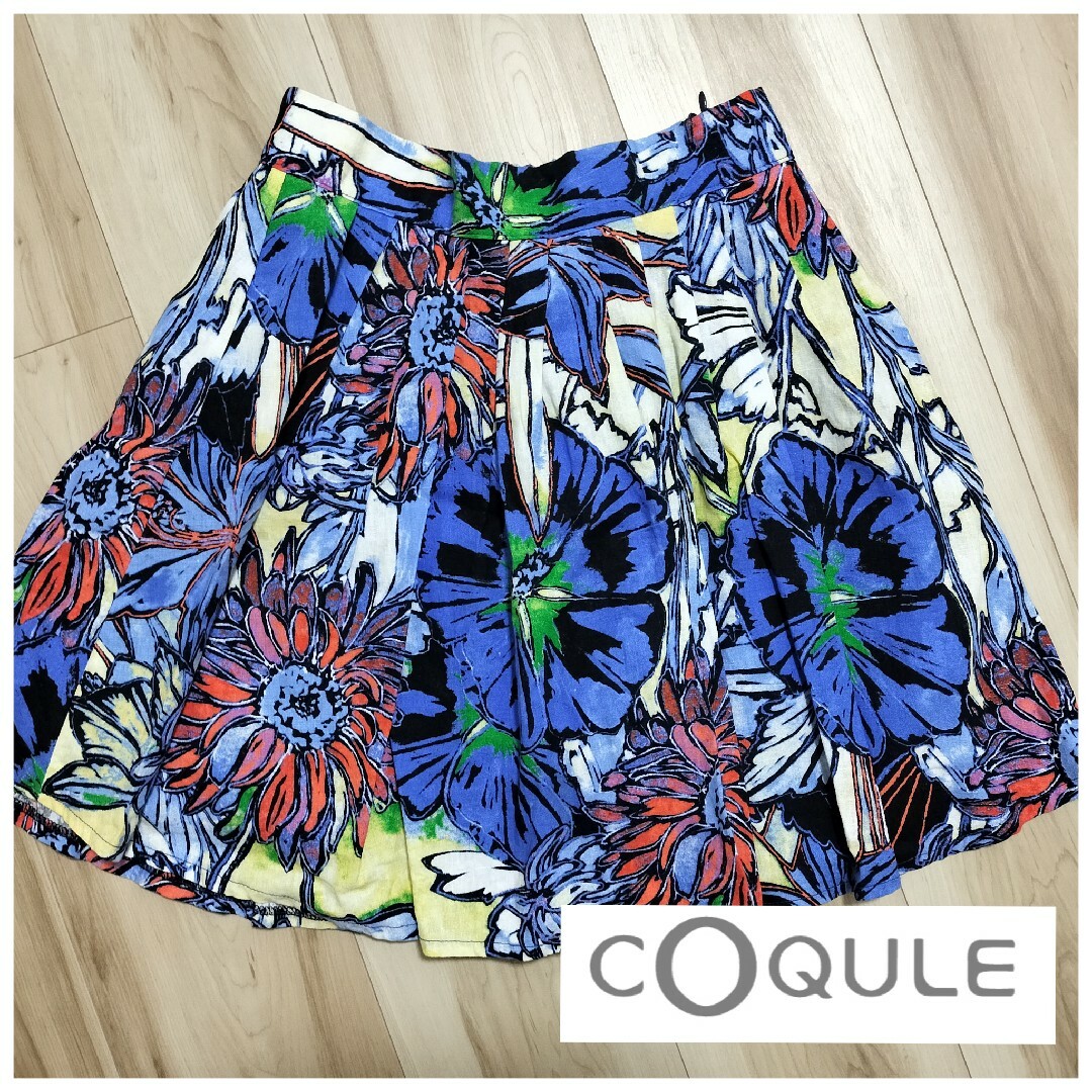 COQULE スカート 夏服 花柄 コクレ レディースのスカート(ひざ丈スカート)の商品写真