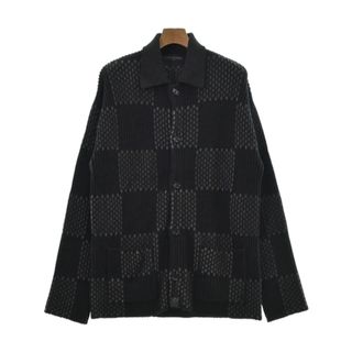 ルイヴィトン(LOUIS VUITTON)のLOUIS VUITTON ルイヴィトン カーディガン M 黒xグレー 【古着】【中古】(カーディガン)