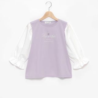 ポンポネット(pom ponette)のポンポネット新品新作タグ付き袖切り替えネックレスTシャツ160(Tシャツ/カットソー)