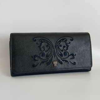 アナスイ(ANNA SUI)のアナスイ ANNA SUI 長財布 黒 ブラック がま口 蝶 刺繍(財布)