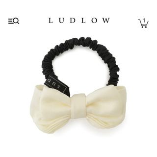 Ludlow リボンヘアゴム オフホワイト