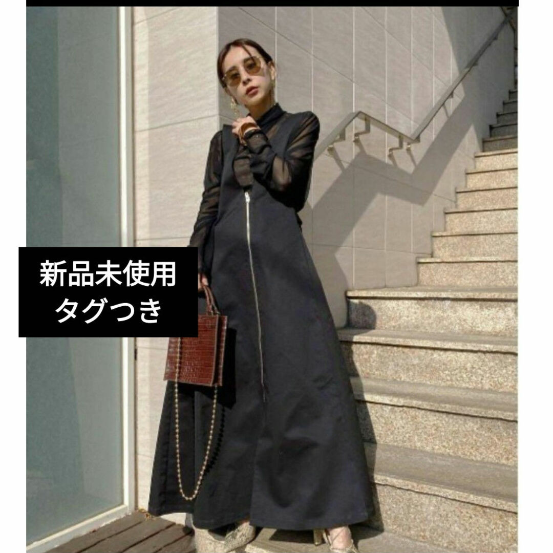 Ameri VINTAGE(アメリヴィンテージ)のAMERI × universaloverall JUMPER SKIRT レディースのワンピース(ロングワンピース/マキシワンピース)の商品写真